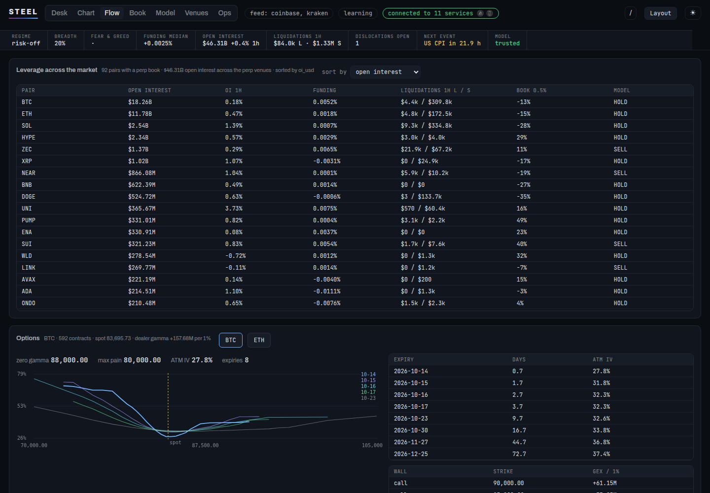 The Flow view: leverage across the market and the options surface